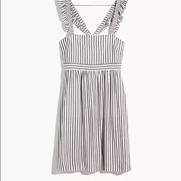 Madewell Striped Ruffle-Strap Empire Dress - Picture 2 of 9